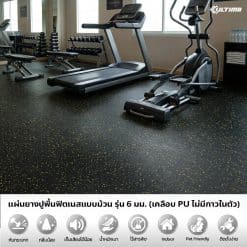 แผ่นยางปูพื้นฟิตเนสแบบม้วน เคลือบ PU หนา 6 มม.